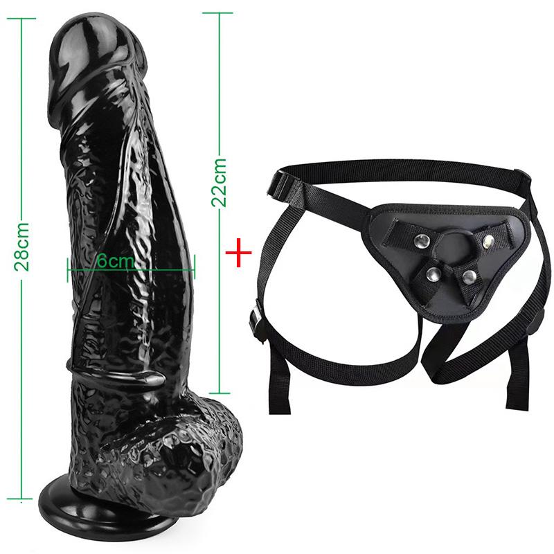 MoDi Pasek na 11-calowym ogromnym realistycznym wibratorze Miękki penis dla kobiet Masturbacja Anal Sex zabawki dla dorosłych