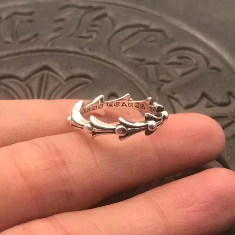 CH Cro Fishbone Ring Men's and Women's Wavy Water Ripple Ring European and American Personality Punk Style Couple Ring