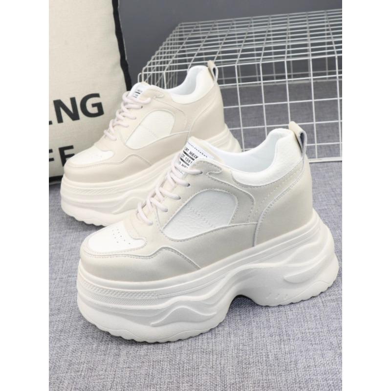 Fashion 12CM Cow Suede Genuine Leather Women Vulcanized Shoes Platform Wedge Skate Boarding High Brand Heels Casual Summer Shoes