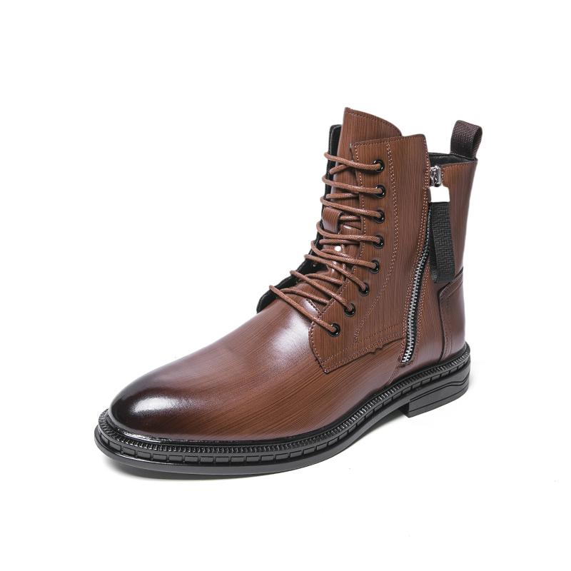 Fashion Fashion New Lace Up Mens Motorcycle Boots Classic Leisure Botas Business Walking Shoes Outdoor Cowboy Boot Man High Top Footwear
