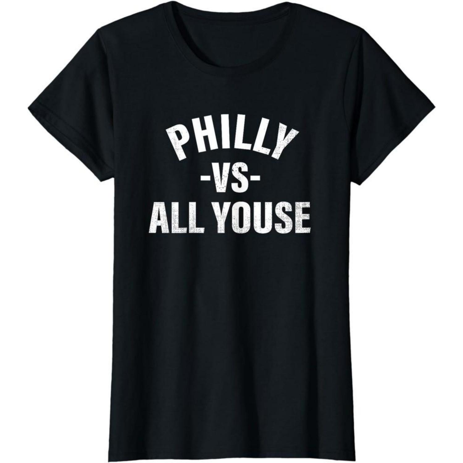 Philly Vs All Youse Funny Philadelphia Slang Sport Ladies  Crewneck T-Shirt Unisex T-Shirt S чёрный