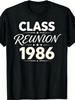 New Men's T-shirt, 1986 Class Reunion 40th Anniversary High School Graduation T-shirt, Vintage Casual Short-sleeve T-shi