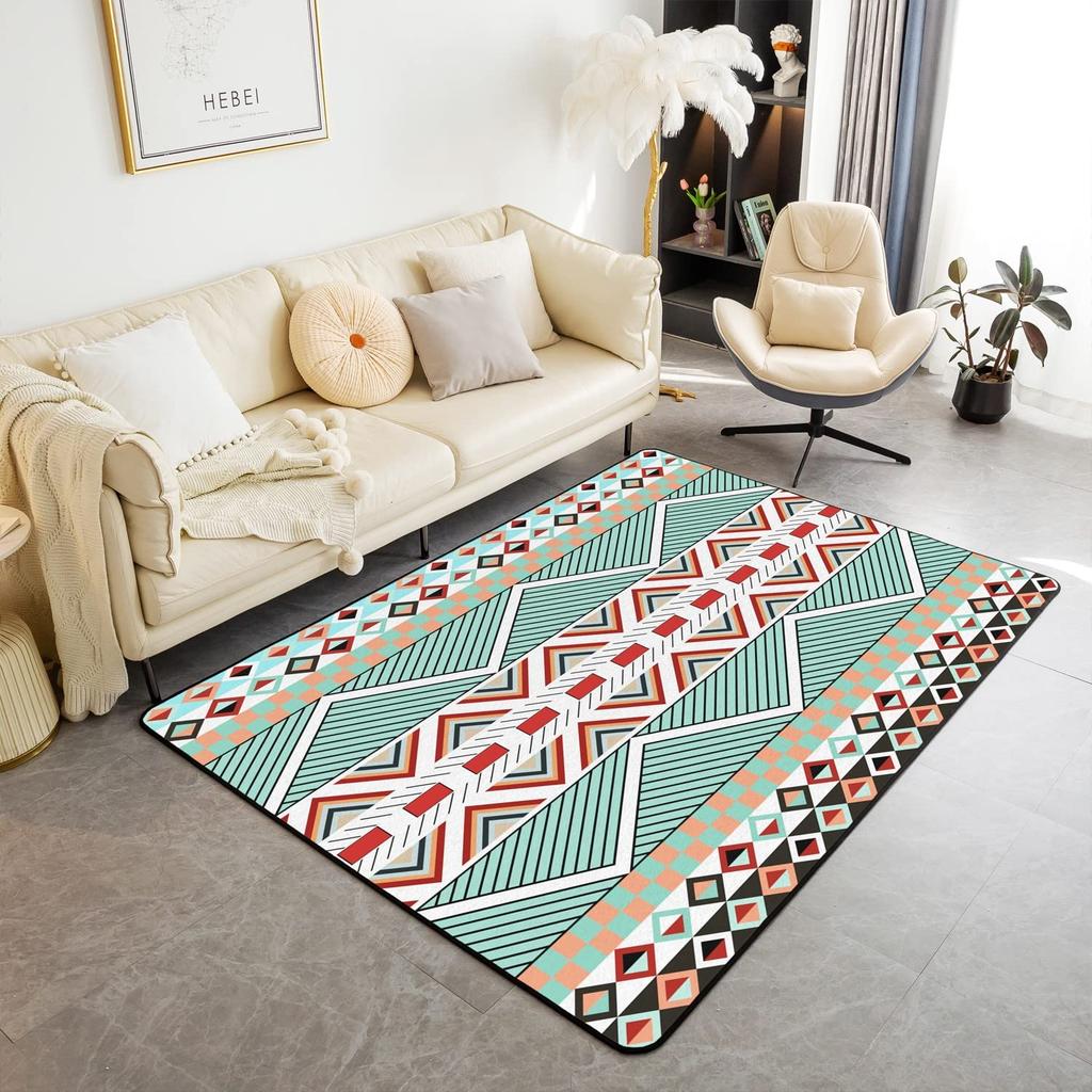 Western Aztec Living Room Rug Exotic Nordic Style Bohemian Floor Mat Ethnic Tribal Arrow Doormat Country Retro Geometric Carpet