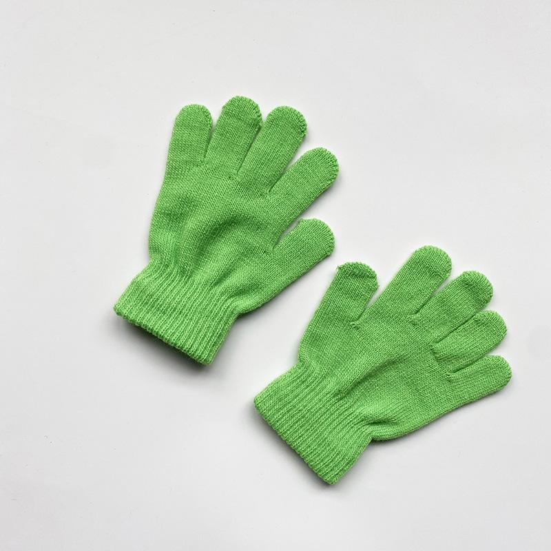 Kids Solid Color Knitted Gloves for 5-10years Students Winter Warmth Outdoor Cycling and Daily Cold Weather Wear Mittens