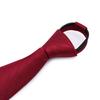 Dark Burgundy Zipper Tie Men'S Formal Business Groom Wedding 8Cm Easy To Pull Lazy Tie Women