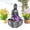 Lotus Buddha Table Top Water Fountain with RGB LED Light for Home Décor/Gift/Vastu/Pooja/Reception/House Warming (Black Stone)