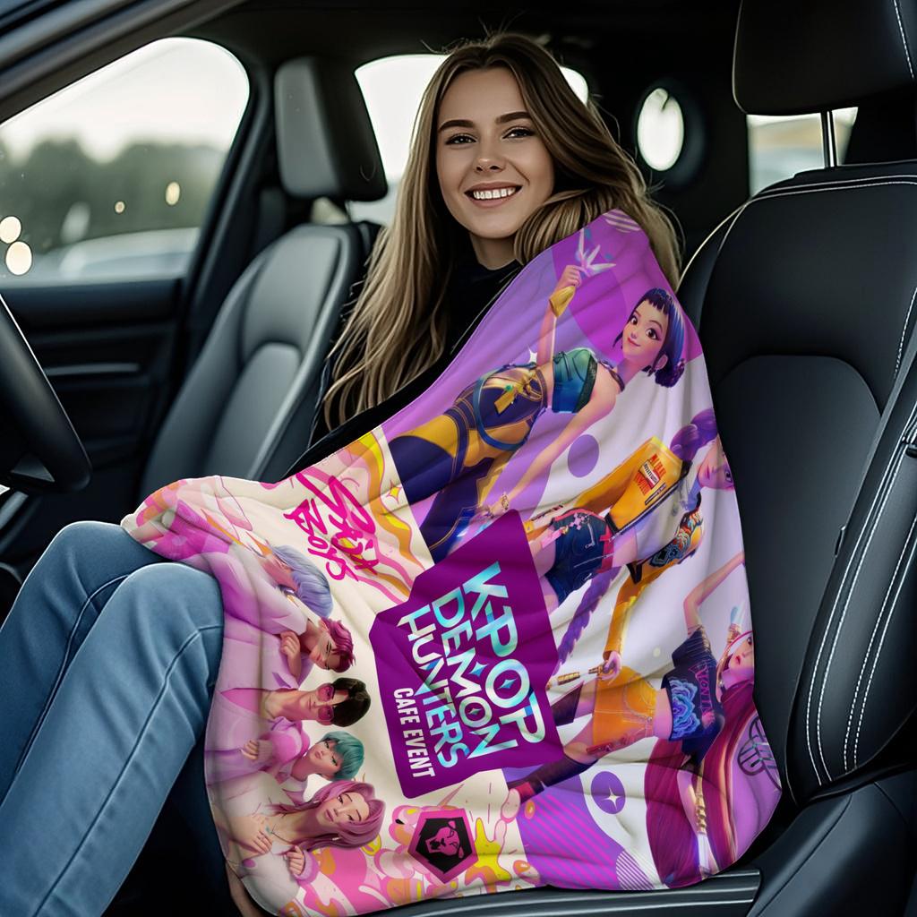 K-Pop Hot Group HUNTR/X & SajaBoys Fleecedecke Niedlich Anime Super Warm Qualität für Reise Büro Zuhause Couch Fans Must-Have Geschenk