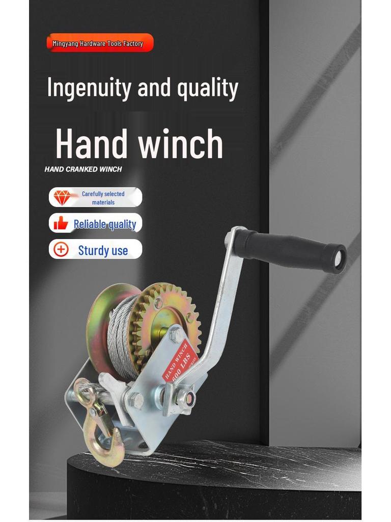 Vinciu manual bidirecțional autoblocant de 1200 lbs pentru ridicare și tracțiune casnică