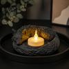 Animal Shaped Candle Holder Wolf Candlestick Holder, Matte 3D Print Stand, Rustic Tealight Candles Ornament for Home Fireplace And Tabletop Dark Style