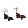 Tier Hund PU Leder Hundeanhänger PU Leder Bulldogge Taschenanhänger Rucksackdekoration
