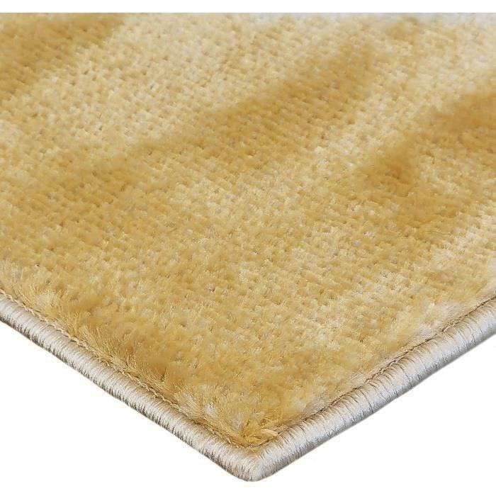 New Tao – Weicher Wohn- oder Schlafzimmerteppich mit Dreiecksmuster, 150 x 200 cm, Gelb/Blau