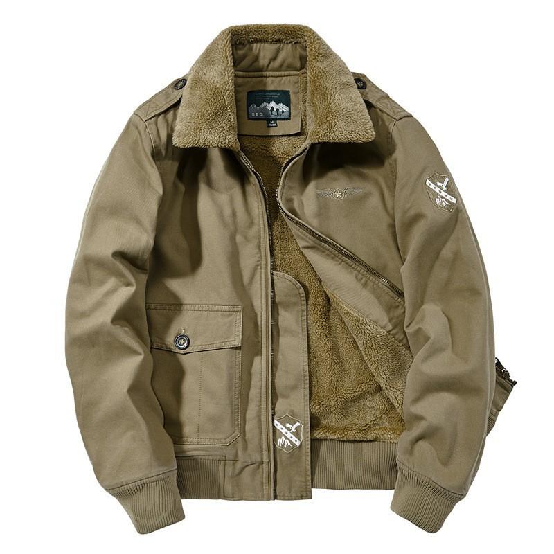 Flying Clothes Autumn and Winter Fleece Jacket Jacket Men's Loose Thick Cotton Clothes Multi-bag Casual Large Size Men's Clothing