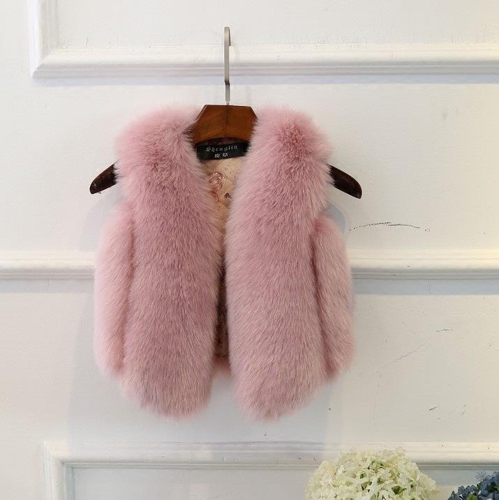 Autumn and winter new children's clothing children's fur vest girls imitation fox hair vest baby cotton-padded fur vest jacket