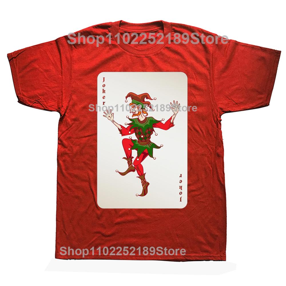 Lustige Joker Narr Poker Spielkarte Grafik T-Shirts Herren Damenmode Lässiges T-Shirt 100% Baumwolle Lockeres Übergroßes T-Shirt