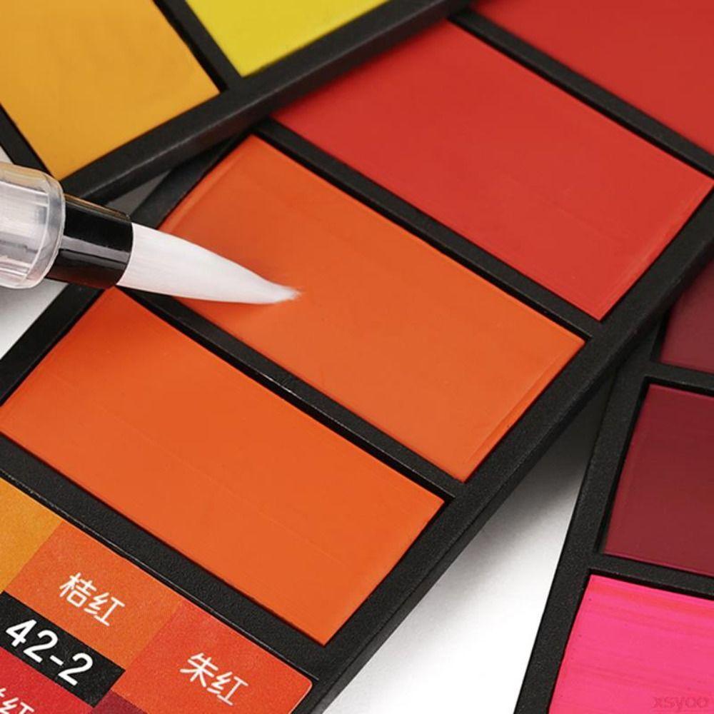 with Water Brush Pen Watercolor Pigment Folding Painting Pigment Set Watercolor Paint Set School