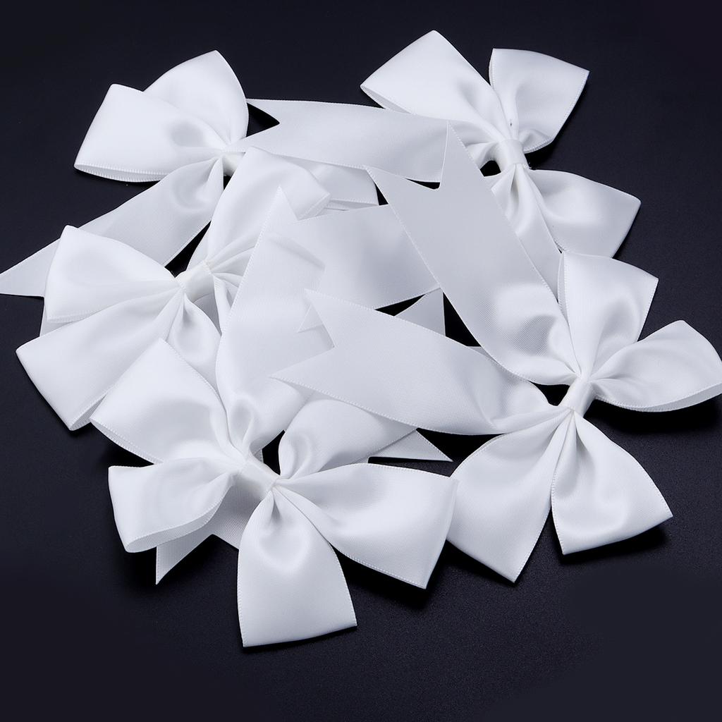 4pcs 12x13cm Large Size Satin Ribbon Bows Mutilcolor Ribbon Bow Flower DIY Decoration Headwear Hairclips Accessories