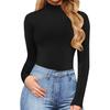 Women's Casual Bodysuit Long Sleeve Bodycon Catsuit Leopard Print