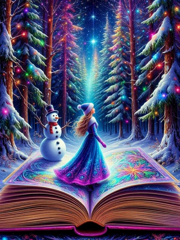 Diamond Painting New Collection Christmas Forest Scenery Book Diy Full Rhinestone Embroidery Girl Mosaic Cross Stitch Kits Wall Decor