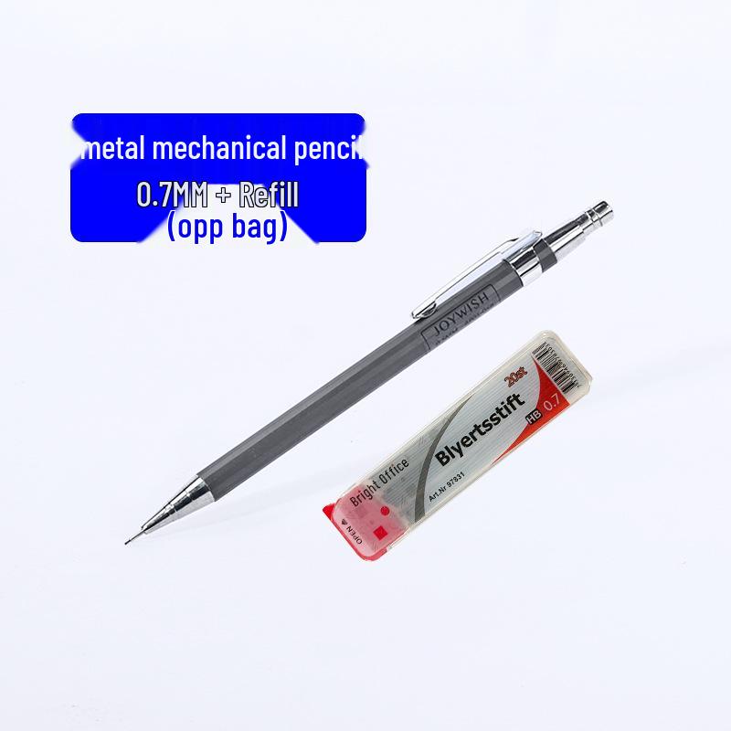 Adjustable Metal Mechanical Pencil: 0.5mm & 0.7mm for Students - Continuous Writing Clickable Design