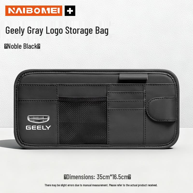 Geely Car Visor Glasses Clip & Storage Bag for Xingyue, Binyue, Emgrand, Borui, Geometry, ICON Models