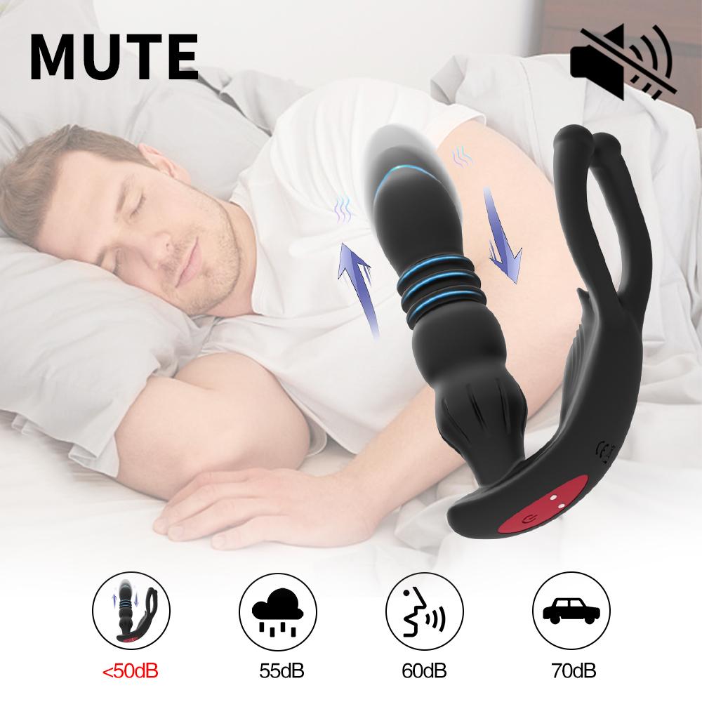 3 In 1 Large Anal Vibrator Plug Prostate Massager Remote Control Silicone Anal Plug Butt Plug Sex Toys for Men Adults