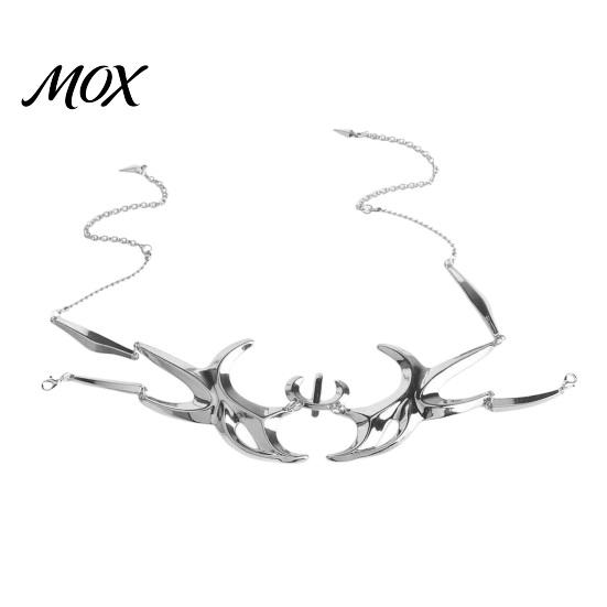 Exaggerated Cosplay Face Prop Cyberpunk Mechanical Blade Mask, Metal Gothic Nose Bridge Mask for Alien Decor Halloween Costume Party, Steampunk