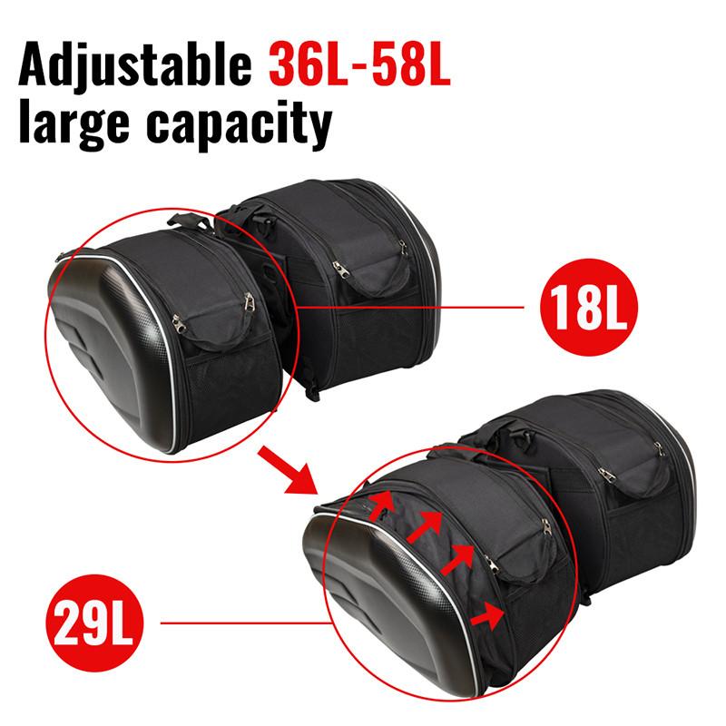 2ks Brašna na motorku Univerzální Brašny na motocykly Brašny na Tašky na sedla Boční úložná vidlice Cestovní pouzdro Box 36-58L