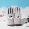 Children's Warm Gloves for Autumn and Winter  Five Fingered Fleece for Cold Protection Cute Cartoon  Student Outdoor Snow Play Ollie Fleece Gloves