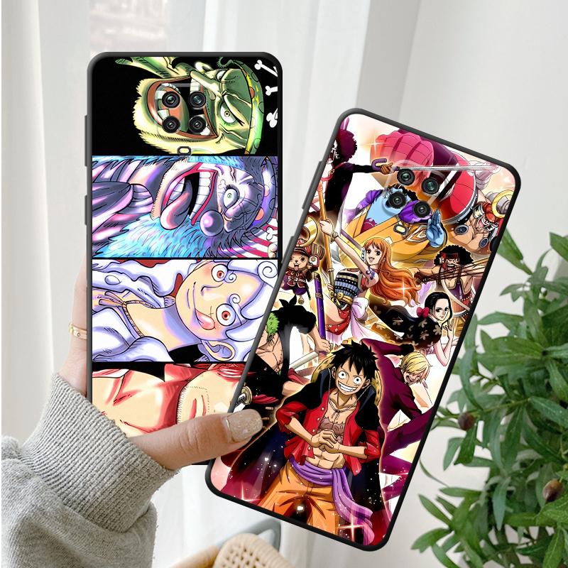 Black Soft Phone Cover Case for Xiaomi Redmi Note 9S 13 14 Pro Plus 7 8 11s 12s 10S 9 10 11 12 Pro One Piece Nami Luffy
