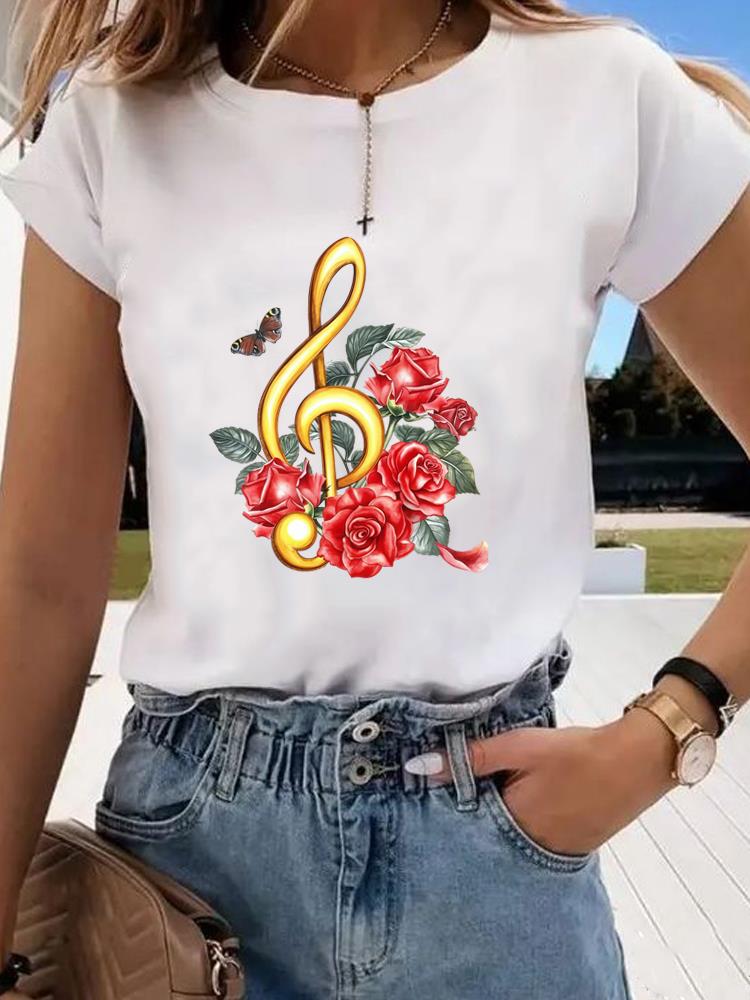 (Asian Size) leopard butterfly Clothing Graphic Tee Women's Top Print O-neck Fashion Female Casual T Short Sleeve T-shirts