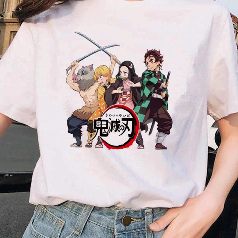 Short Sleeved Round Neck Y2k Tshirt Men Clothing New in Top Tees Mens T-Shirt Anime Pattern Japanese Demon Slayer Cartoon 70303