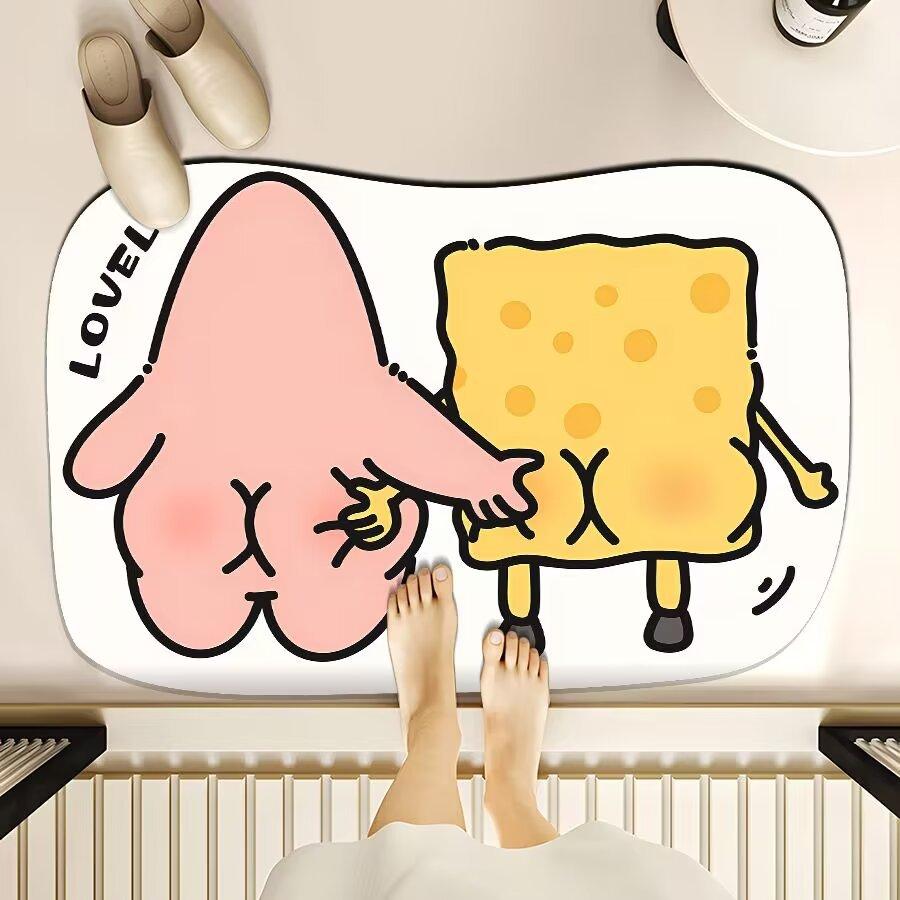 Cartoon Bathroom Floor Mats Water Absorption  Dirt Resistance  Anti Slip Diatom Mud Cushion Bathroom Entrance Door Mat