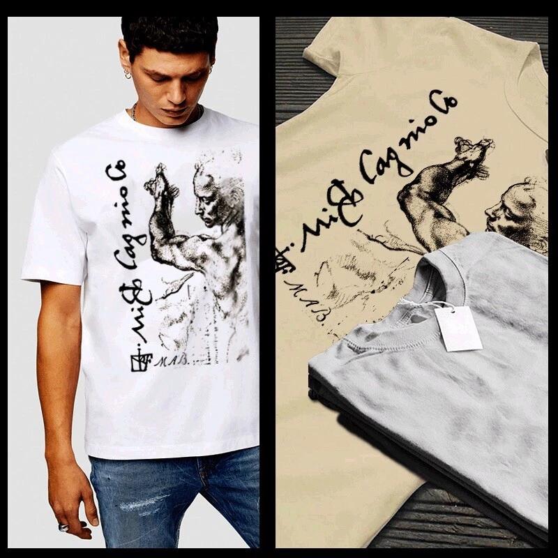 Michelangelo White T-Shirt Art Legend Influencer Of Modern Art Dali, Rome Italy 2XL