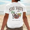 Keep Salty Skull Pattern Unisexs Summer Pure Cotton Fashionable Summer Beach Pattern Loose Casual Sports Short Sleeved Tshirt
