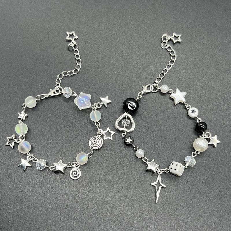 Handmade Beaded Bracelet with Unique Star Shape Eye catching and Stylish Pendant Beaded Bracelet Chic Hand Chain Decors