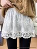 2025 Women's White Cotton Lace Skirt: Autumn/Winter Layered Design with Jeans, Hip-Covering Half-Skirt