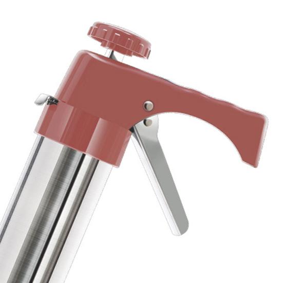 Cookie Press Maker Easy to Use 304 Stainless Steel Cookie Press with 13 Plates 8 Icing Tips Ergonomic Design Cookie Decorating Kit