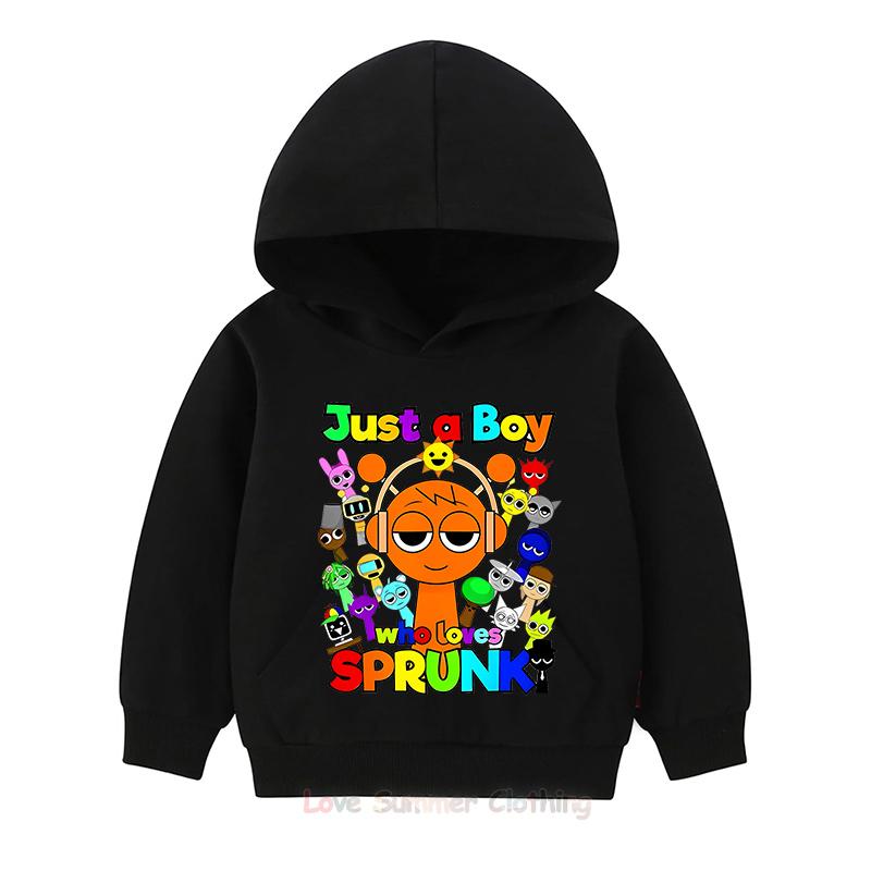 Fall New Arrivals Kids Hoodie Sprunki Childrens Pullover Hoodie Incredibox HD Print Age 4-14 Breathable Polyester Boys Girls Anime Sweatshirts