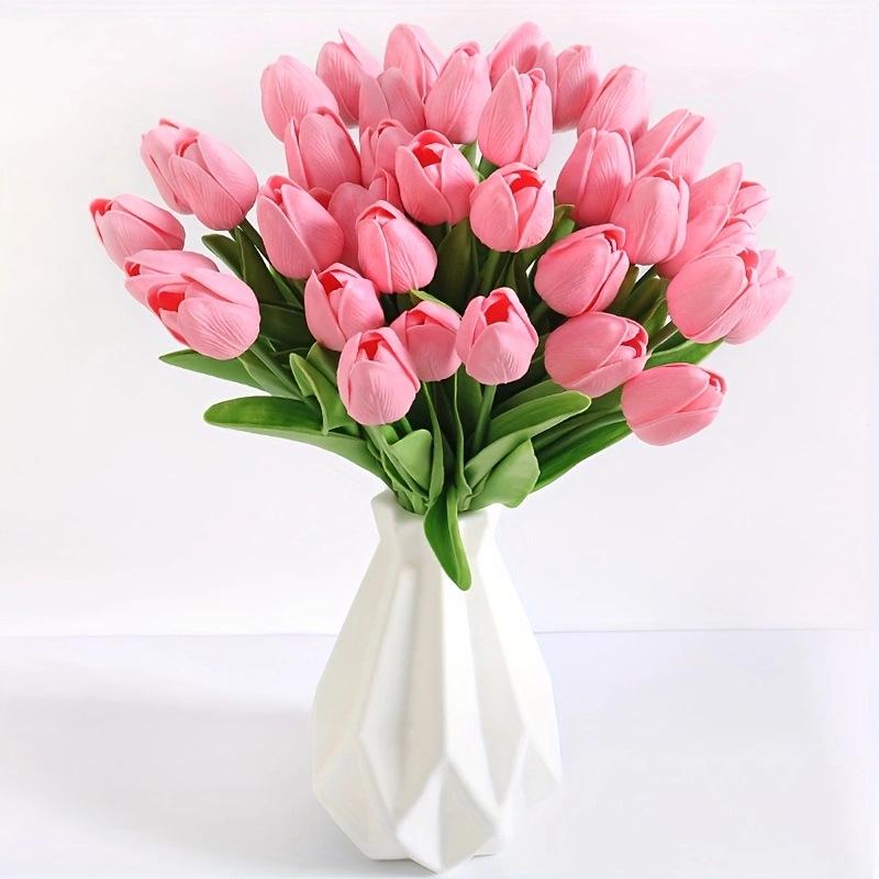 Hoge Kwaliteit PU Tulp Kunstbloemen voor Huis, Hotel, Bruiloft en Fotografie Props - Realistische en Elegante Decoratie