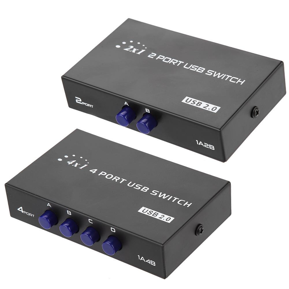 Cheap 2/4 Port USB 2.0 Manual Sharing Switch Switcher Box for PC