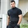 Men's Summer Short Sleeve Half Zip Breathable T Shirt Plus Size Tee