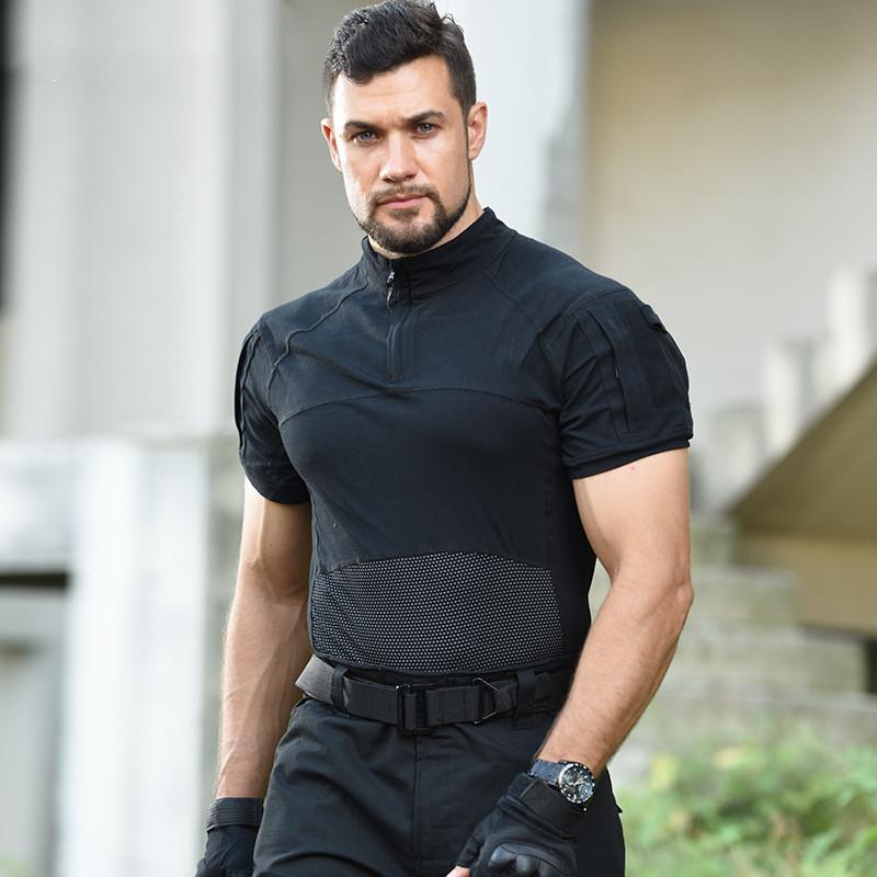 Men's Summer Short Sleeve Half Zip Breathable T Shirt Plus Size Tee