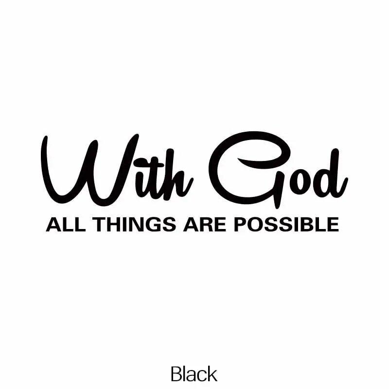 "WITH GOD ALL THINGS ARE POSSIBLE" Car Sticker, Car Styling Decal Classic Christian Automotive Racing Trucks Laptop Decoration
