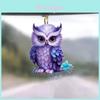 Charming Acrylic 2d Owl Hanging Ornament Cute Cartoon Car Interior Decoration