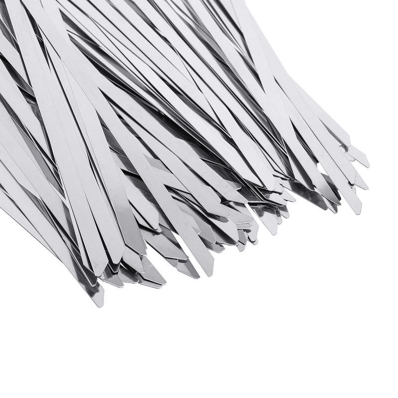 100Pcs Width 7.9mm Ties Multi-Purpose Locking Cable Metal Zip Ties Stainless Steel Zip Tie Exhaust Wrap Coated Locking Cable