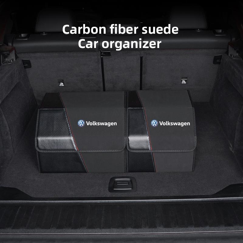 Car Trunk Organizer Box Large Storage Case Suede Bag For VW Golf Polo Tiguan Touran Jetta Passat CC T5 GTI Scirocco Arteon Caddy zf3