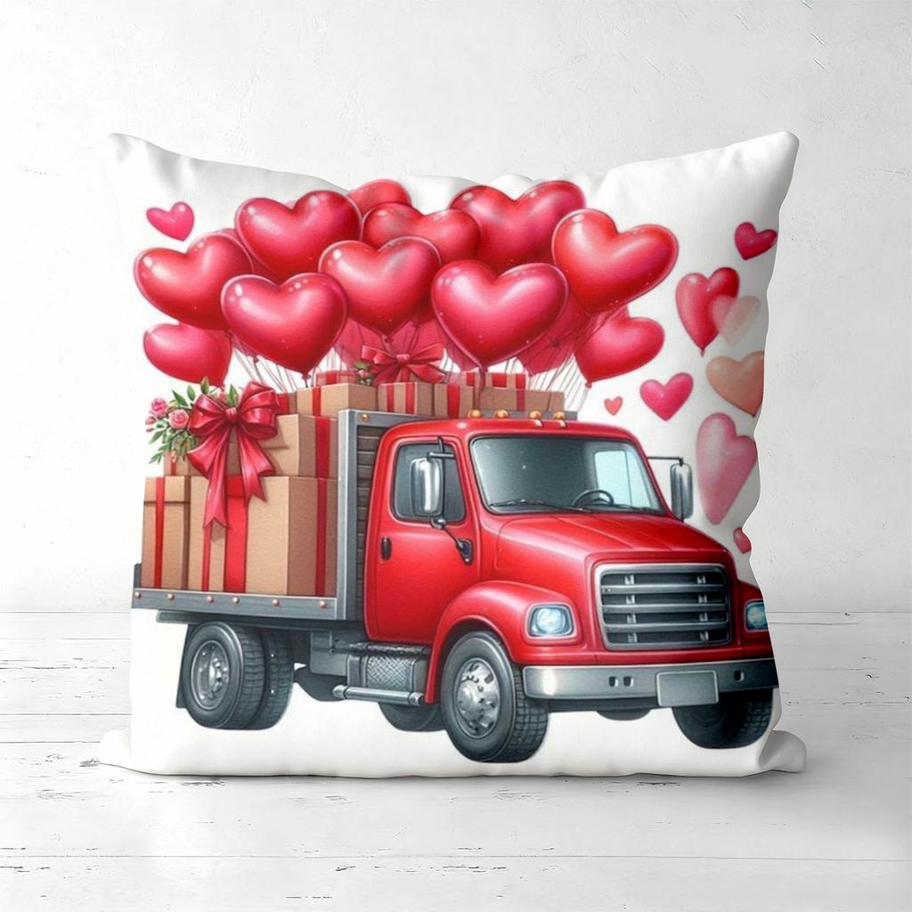 Heart Balloons Trucks Gift Boxes Cushion Covers Polyester pillowcase, sofa decorative cushion cov Headboard Pillow