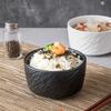 Ceramic Rice Bowls Household 6 Inch Stone Pattern Underglaze Colour Solid Dining Tableware Japanese New Round Breakfast Bowl