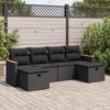 Vidaxl 6-Cz. Set di Mobili da Giardino con Cuscini, Polyrattan Nero