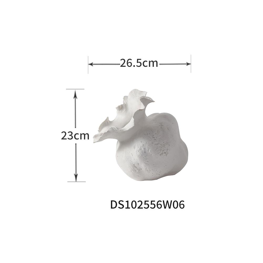 

White Ceramic Vase Take A Prone Position Irregularity Flower Vase Hand-made Ornaments Floral Arrangement Accessories